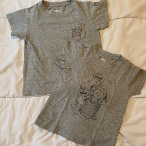 2 UNIQLO SPRZNY & KAWS T-shirts - Size 3-4